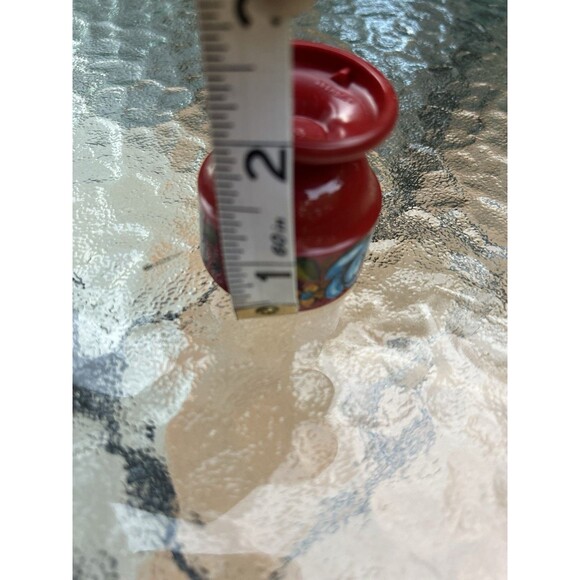 Set Of 4 Vintage Germany 70s 60s Plastic Red with Flowers Egg Cup by Emsa W. - Picture 8 of 8